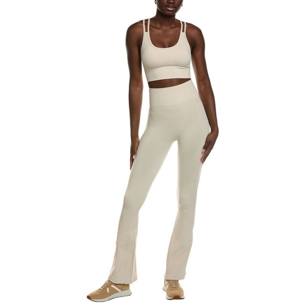 Marion Womens  2Pc Snatch Me Up Flared Sports Bra & Legging Set, White
